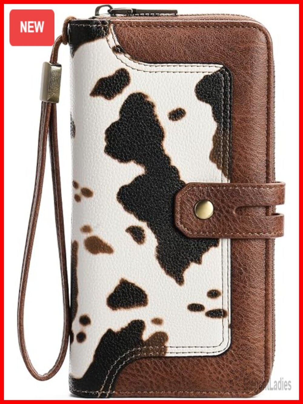 Large RFID Wristlet Wallet Vegan Leather Detachable Clutch Card Holder